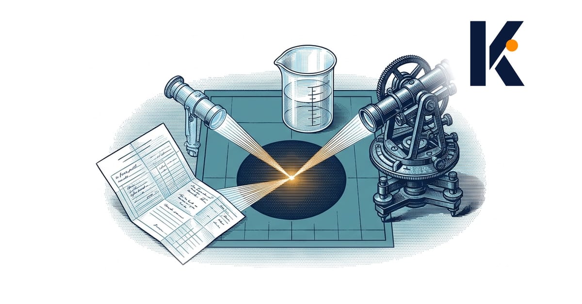 Trois instruments de mesure différents convergent leurs faisceaux vers un même point lumineux.