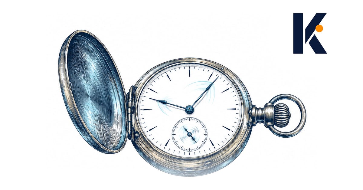 Chronomètre de poche en laiton aux deux aiguilles contradictoires, cadran de navigation 19e - planche d'instrument.