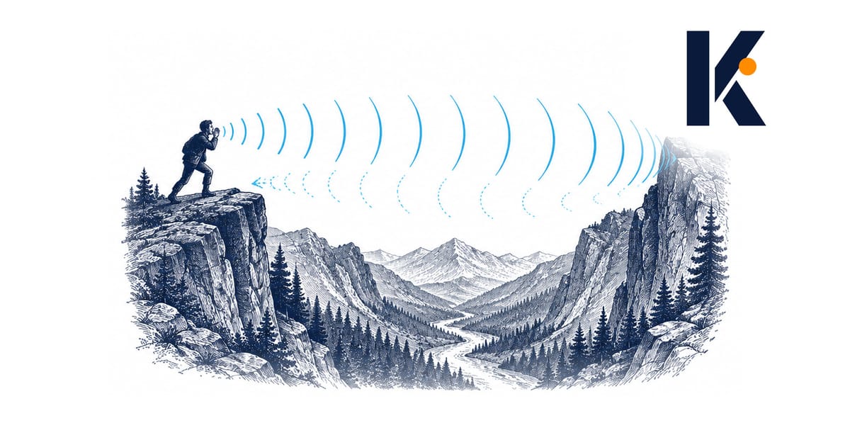 Gravure acoustique du 19e : un promontoire appelle, les arcs sonores reviennent de la pente opposée, plus faibles et plus tar
